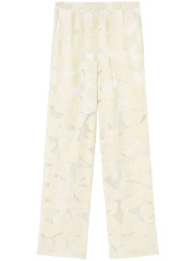 Loulou Studio Floral-patterned Palazzo In Nude