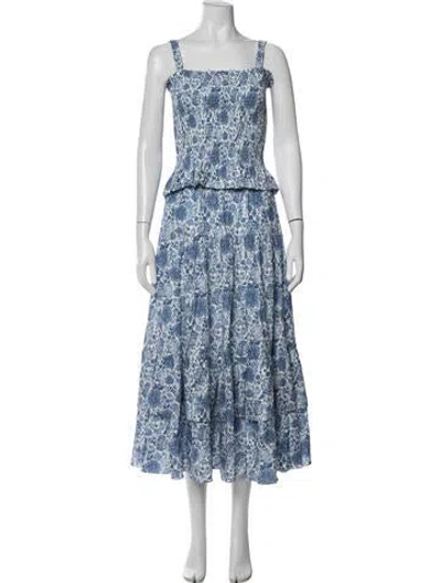 Pre-owned Loulou Studio Floral Print Skirt Set In Blue