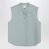 Loulou Studio Fog Grey Blouse In Cotton Blend In Blue