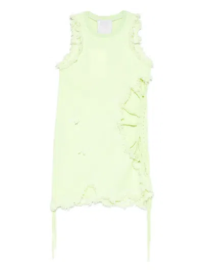 Loulou Studio Frayed Dress In Green