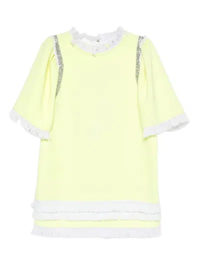 Loulou Studio Fringe-trim Mini Dress In Yellow