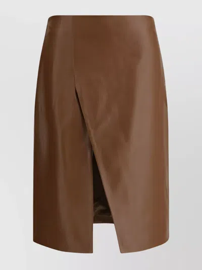 LOULOU STUDIO FRONT SLIT WRAP MIDI SKIRT