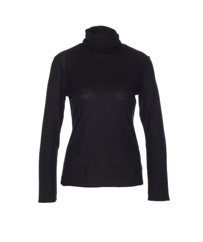 Loulou Studio Gallinara Long Sleeves Top In Black