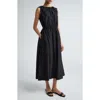 Loulou Studio Aphrodite Gathered-detailed Midi Dress In Black