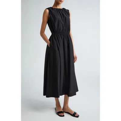 Loulou Studio Aphrodite Gathered-detailed Midi Dress In Black
