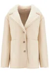 Loulou Studio Shearling Jacket Lapel Slit Pockets