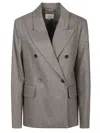 Loulou Studio Loulou Loulou De Saison Gina Wool-blend Double-breasted Flannel Jacket In Gray