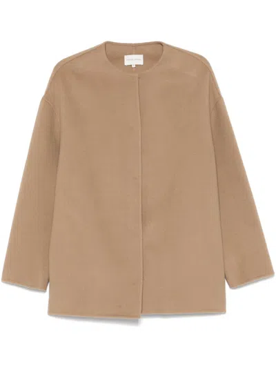 Loulou Studio Gio Short Coat In Brown