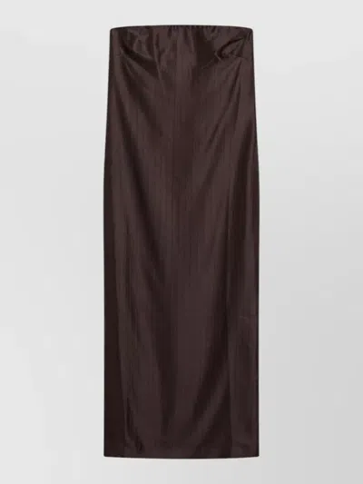 Loulou Studio Giulia Bustier Dress High Waist Slit Maxi In Brown