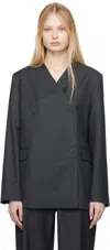 Loulou Studio Gray Altair Blazer In Black Melange