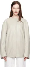 Loulou Studio Gray Atalia Leather Jacket In Grey