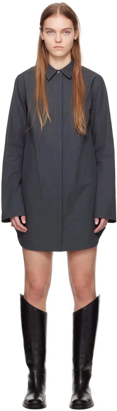 Loulou Studio Gray Eknath Minidress In Iron Grey