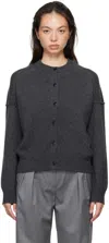 Loulou Studio Gray Keti Cardigan In Anthracite Melange