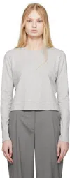 Loulou Studio Masal Long Sleeve Cotton T-shirt In Grey Melange