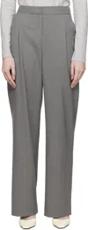 Loulou Studio Gray Osilo Trousers In Grey Melange