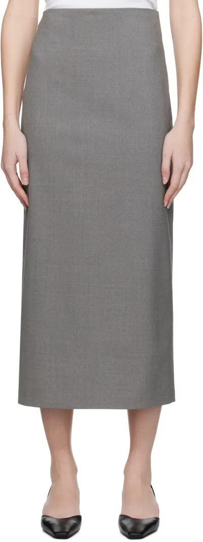 Loulou Studio Gray Samos Maxi Skirt In Grey Melange