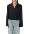 Loulou Studio Cropped Blazer Button Detailing In Black