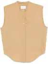 Loulou Studio Sleeveless Shirt In Sand Colour In Gold