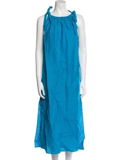 Pre-owned Loulou Studio Halterneck Long Dress In Blue