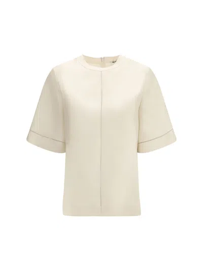 Loulou Studio Havana Silk T-shirt In Gray