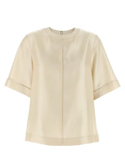 Loulou Studio Ivory Silk Havana T-shirt In Neutral
