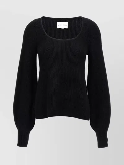 LOULOU STUDIO 'HERMUS' RIBBED KNIT SWEATER WITH SCOOP NECK