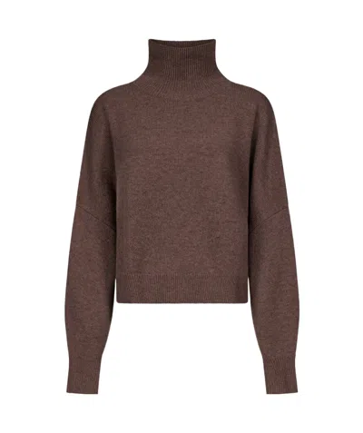Loulou Studio High-neck Pullover Sweater In Brown