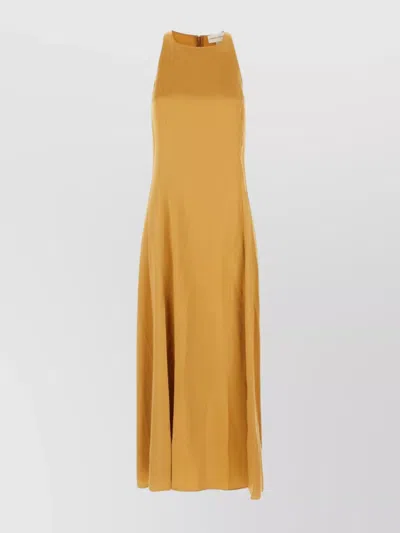 Loulou Studio High Neckline Sleeveless Midi Length Dress In Yellow
