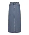 Loulou Studio High-rise Long Denim Skirt In Blue