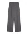 Loulou Studio Wide Wool Trousers Back Pocket In Black