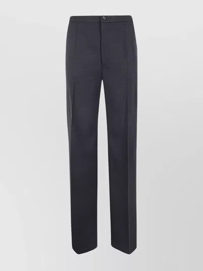 Loulou Studio High Waist Wide-leg Trousers With Belt Loops In Blue