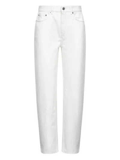 LOULOU STUDIO HIGH-WAISTED WHITE COTTON JEANS