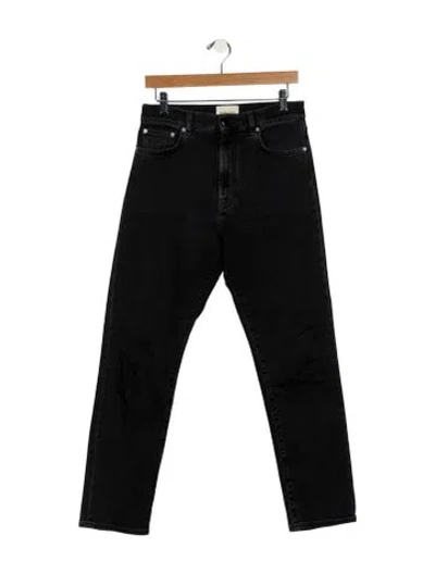Pre-owned Loulou Studio High-rise Straight Leg Jeans In Black