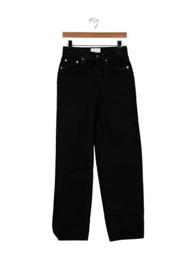Pre-owned Loulou Studio High-rise Straight Leg Jeans In Black
