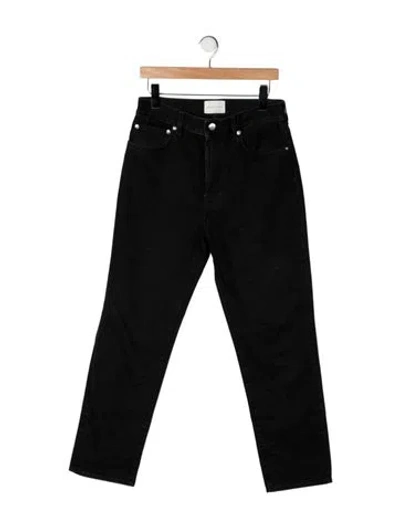 Pre-owned Loulou Studio High-rise Straight Leg Jeans In Black