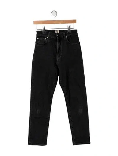 Pre-owned Loulou Studio High-rise Straight Leg Jeans In Black