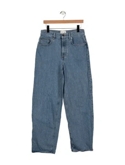 Pre-owned Loulou Studio High-rise Straight Leg Jeans In Blue