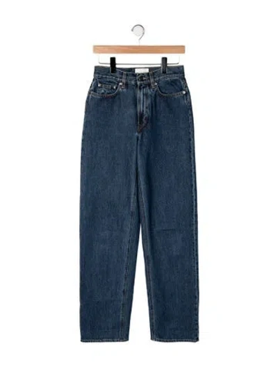 Pre-owned Loulou Studio High-rise Straight Leg Jeans In Blue