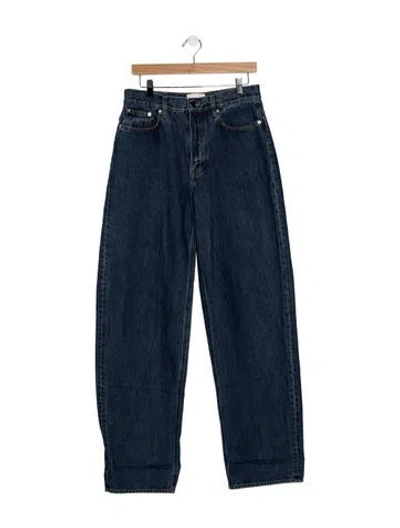 Pre-owned Loulou Studio High-rise Straight Leg Jeans In Blue