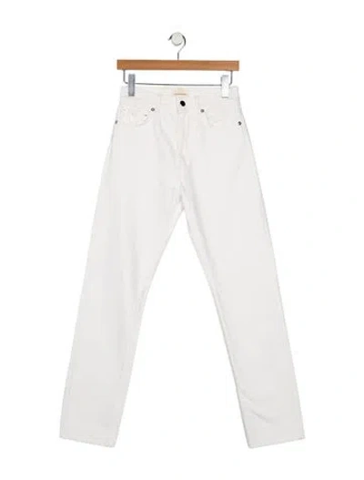 Pre-owned Loulou Studio High-rise Straight Leg Jeans In White