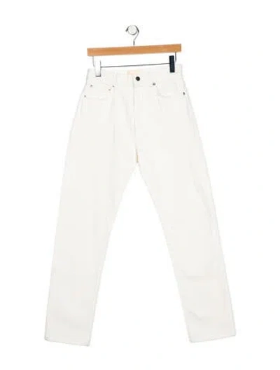 Pre-owned Loulou Studio High-rise Straight Leg Jeans In White