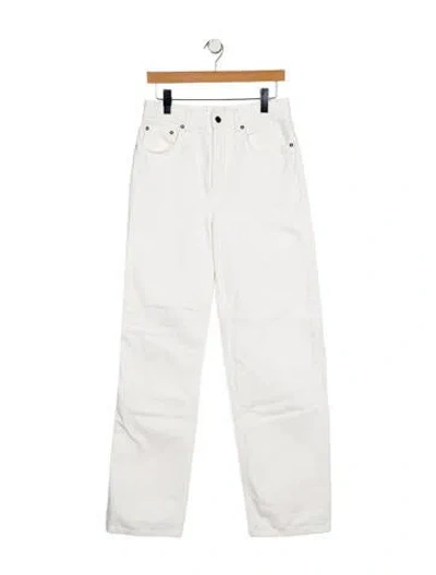 Pre-owned Loulou Studio High-rise Straight Leg Jeans In White