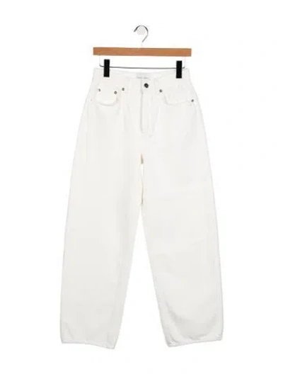 Pre-owned Loulou Studio High-rise Straight Leg Jeans In White