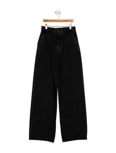 Pre-owned Loulou Studio High-rise Wide Leg Jeans In Black