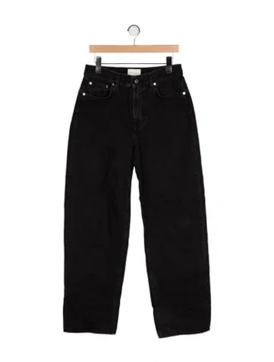 Pre-owned Loulou Studio High-rise Wide Leg Jeans In Black