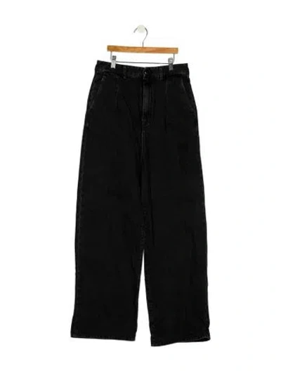 Pre-owned Loulou Studio High-rise Wide Leg Jeans In Black