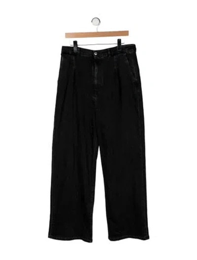 Pre-owned Loulou Studio High-rise Wide Leg Jeans In Black