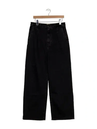 Pre-owned Loulou Studio High-rise Wide Leg Jeans In Black