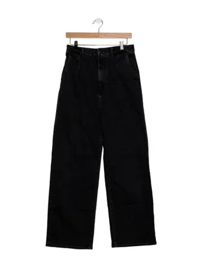 Pre-owned Loulou Studio High-rise Wide Leg Jeans In Black