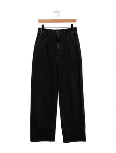 Pre-owned Loulou Studio High-rise Wide Leg Jeans In Black